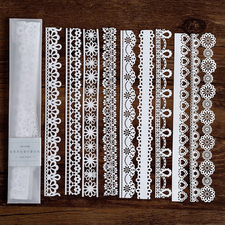White Mist Lace laser-cut paper - delicate journaling craft
