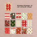 Winter Cedar style chart - 15 Christmas letter and postmark sticker designs in red and green