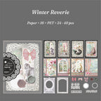 Winter Reverie theme — full sheet of silver-grey lace stickers