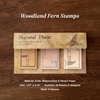 Woodland fern and vintage postage stamp sticky notes