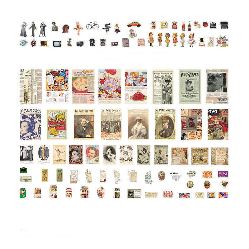 Yesterday Once More collection chart - all vintage collage paper designs in a grid