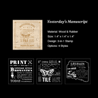 "Miss Time" Vintage 3-in-1 Nesting Wood Stamp