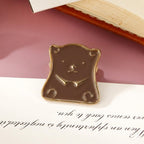 Vintage Whimsical Bear Head Metal Paper Clip | Terracotta Red & Aged Brass for Junk Journals, Planners