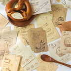 Baking moment themed textured journal cards bread croissant coffee cake pastry kraft paper ephemera