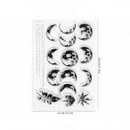 Moon phases clear stamp sheet – lunar cycle designs for celestial journaling