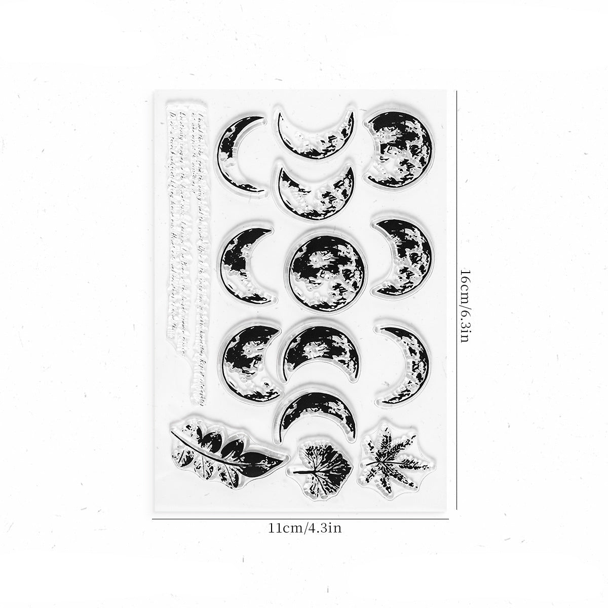 Moon phases clear stamp sheet – lunar cycle designs for celestial journaling