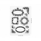 Vintage borders clear stamp sheet – ornate oval and rectangular frame designs