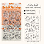 Holiday themed dog clear silicone stamps festive dogs lanterns seasonal decorations