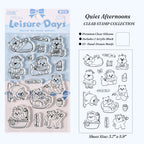 Leisure days themed dog clear silicone stamps sleeping dogs baths cozy home scenes