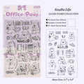 Office paws themed dog clear silicone stamps workday dogs coffee cups laptop scenes