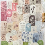 Complete botanical embossed paper sticker collection six themes vintage journal ephemera
