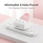 Adjustable Mini 3-Hole Punch with Guide for Planners