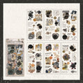 Two Falling Blossoms PET sticker sheets in a flat lay – vintage floral designs with irregular die-cut shapes