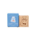 Goldfish Dream beech wood stamp – laser engraved goldfish design, 45 mm, in gift box