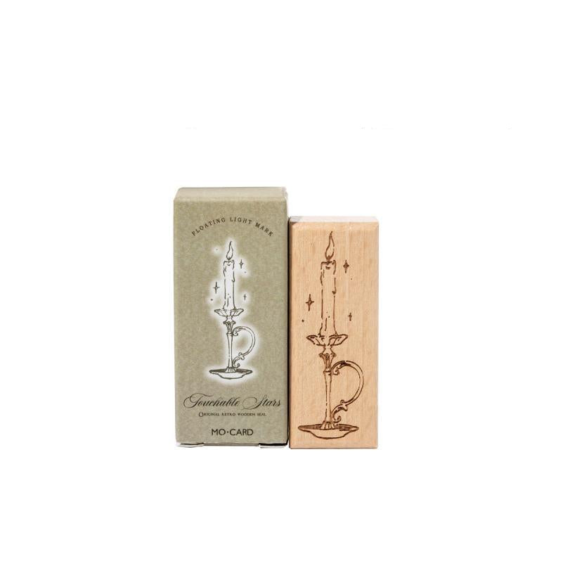 Stars Within Reach beech wood stamp – laser engraved star design, 45 mm, in gift box