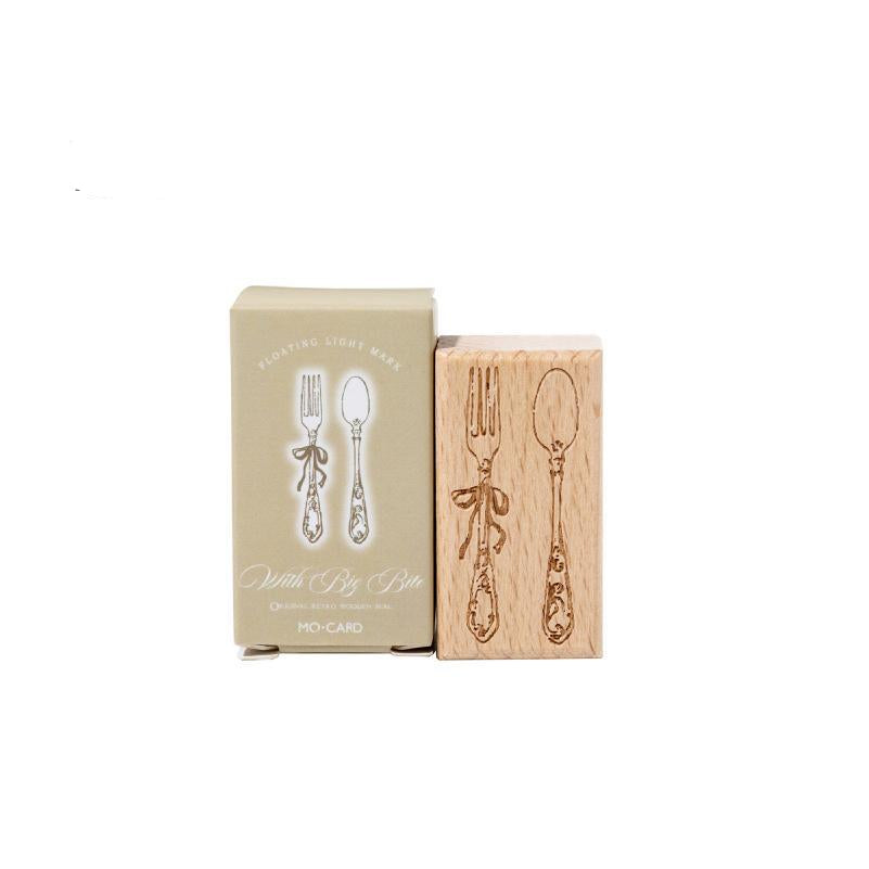 Take a Big Bite beech wood stamp – laser engraved food design, 45 mm, in gift box