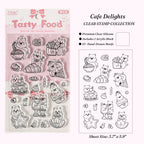 	Tasty food themed dog clear silicone stamps bakery dogs ramen bowls dessert designs
