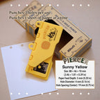 Sunny yellow portable 6-hole planner punch, compact plastic body with metal punch pins for A5 A6.