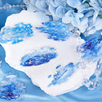 Ripple Story single pack blue water ripple PET stickers with gold foil on light blue background
