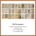 Aged newspaper clippings paper block with vintage typography for journal ephemera