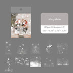 Misty Rain PET transparent sticker set with warm tone water ripples and butterfly accents for romantic journal spreads