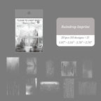 Raindrop Imprint PET transparent sticker set with window glass water droplet designs for moody journal layering