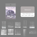 Rainstorm PET transparent sticker set with heavy purple rain downpour designs for dramatic dark journal layouts