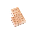weekday plan stamp set 13 pieces monday through sunday weather icons beech wood