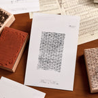 weathered marks stamp impression distressed text block texture vintage paper