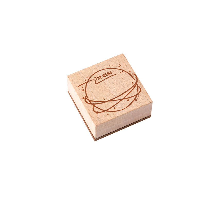 planet memo wooden stamp single piece beech rubber cosmic journal stamp