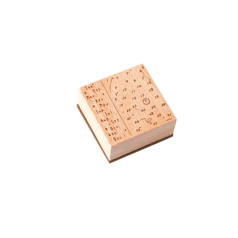 daily hours wooden stamp single clock face time tracking vintage planner stamp