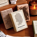 texture story wooden stamp set vintage background texture stamps with packaging candlelight scene