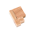 weekday plan wooden stamps angled view daily journaling ritual set