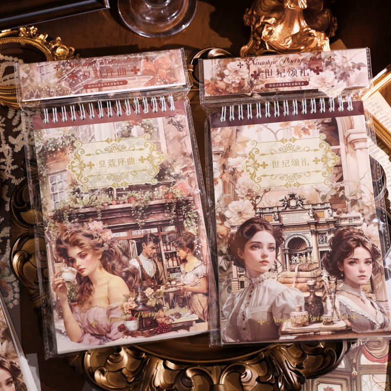 nostalgic poems sticker book covers victorian ladies and architecture vintage art