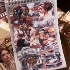 nostalgic poems sticker book inside pages vintage portrait stickers die cut
