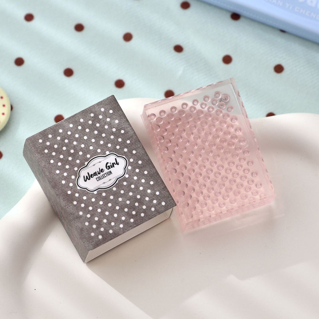 Bold Dots textured acrylic stamp with gift box – bold polka dot pattern stamp for journal spreads