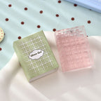 Fine Gingham textured acrylic stamp with gift box – fine checkered grid pattern stamp for journaling