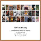 Travel photography paper block with European street and floral cafe scenes for scrapbooking