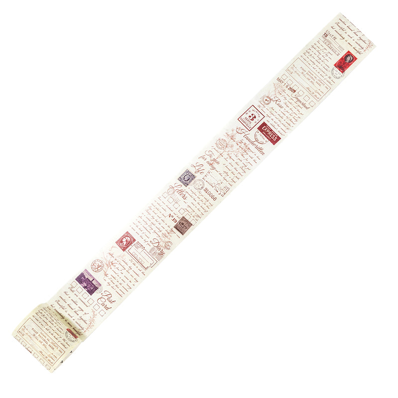 Cream vintage script washi tape handwritten letter postal journal border roll