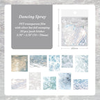 Dancing Spray water splash PET stickers with silver foil droplet details for scrapbooking