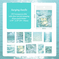 Surging Swells teal ocean wave PET stickers with silver foil sparkle for nature journal spreads