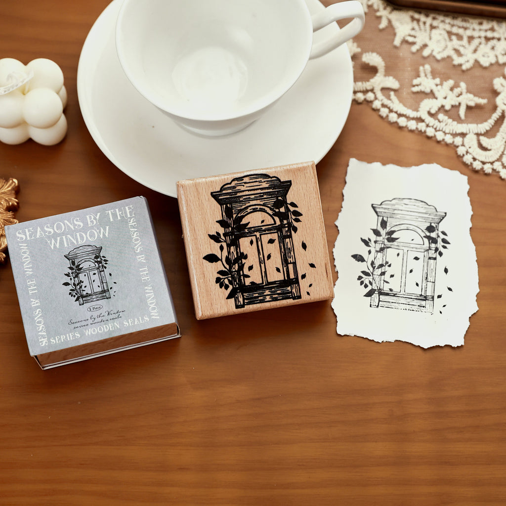 attic secret window wooden stamps vintage architectural journal stamps with impressions
