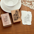 secret garden window wooden stamp with botanical impression romantic card making stamp