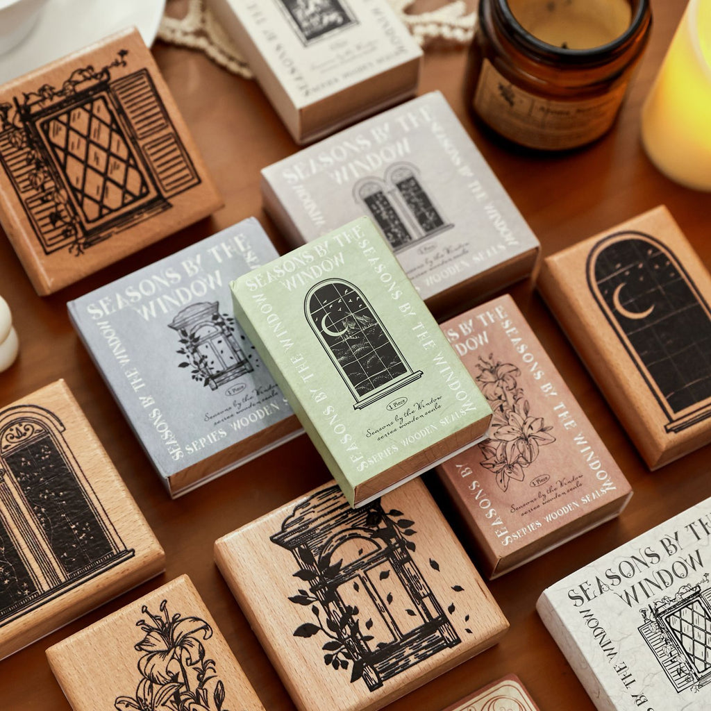 seasons by the window complete stamp collection all six arched window designs