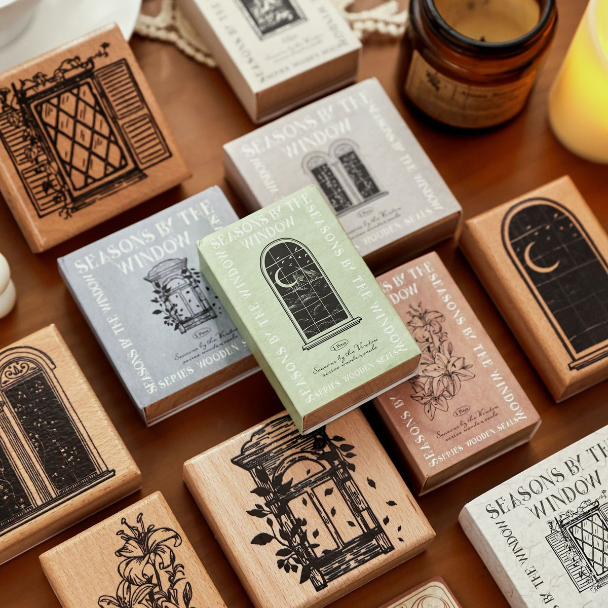 seasons by the window complete stamp collection all six arched window designs